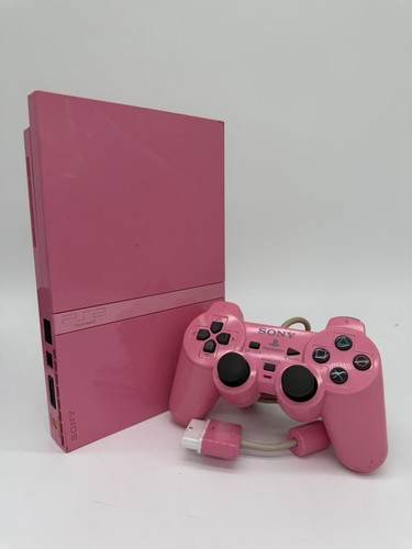 Console ps2 slim rosa completa - ps2,